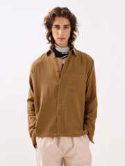Wood Brown Gauze Holiday Shirt